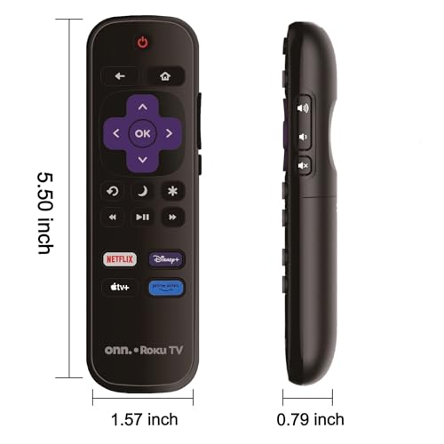 Image of OEM Replacement Remote Control Compatible with All ONN. Roku Smart 4K Ultra TVs【Only Works with Onn. Roku TV, Not for Stick and Box】 (Netflix /Disney Plus /Apple TV+ / Prime Video)