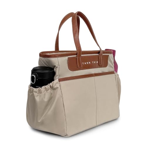 Image of TANN TRIM Beige Insulated Lunch Bag, Reusable and Washable, Office Lunch Bag for Men and Women, Eco-Friendly (Beige)