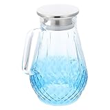 DOITOOL Jarra de Vidrio Resistente al Frío con Tapa Capacidad Grande para Agua Fría Jugos y Bebidas Caseras Vidrio Grueso y Duradero para Hogar y Oficina