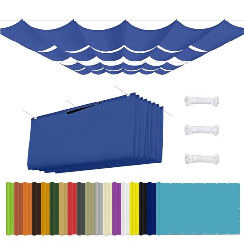 Toile d'ombrage rétractable vague imperméable avec œillets et corde