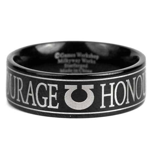 Starforged Warhammer 40K Orks & Fenrisian wolves Leagues of Votann Alloy Mens Ring Ultramarines-10