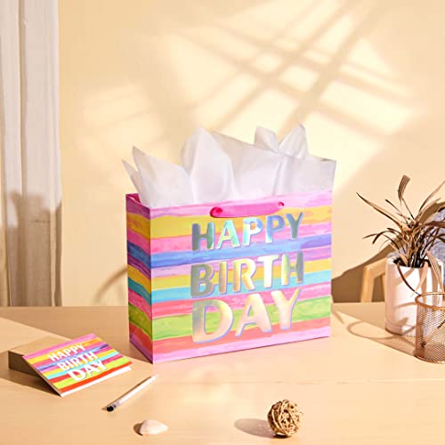 Suncolor 13 Inch Large Gift Bag With Card And Tissue Paper thumb #1