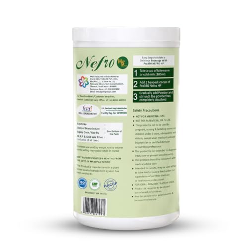 Image of Pro360 Nefro HP Powder - Vanilla Flavour, 750g - High Protein Dialysis Care Nutritional Supplement for Renal Support - Vanilla Protein Powder with L-Taurine, L-Carnitine & Essential Nutrients