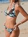 CUPSHE Women's Bikini Sets Two Piece Swimsuit V Neck Halter Back Self Tie Low Rise Bottom,M