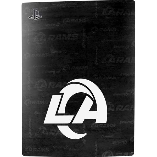 Skinit Decal Gaming Skin Compatible with PS5 Console - Officially Licensed NFL Los Angeles Rams Black & White Design