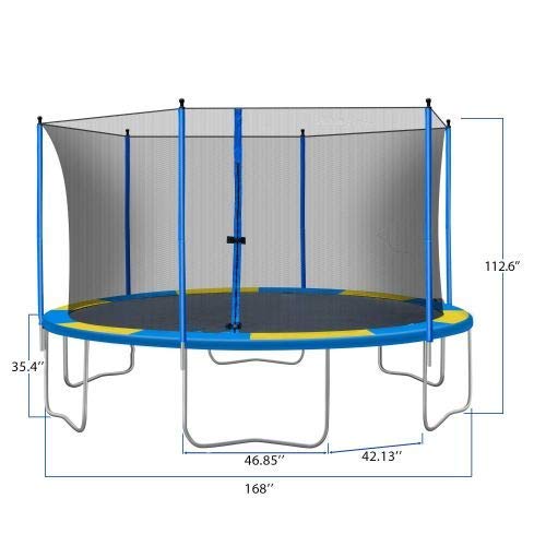 NOUVCOO 14 Ft Trampoline with Enclosure, Safety Enclosure Net, Spring Pad, Combo Bounce, Fitness Trampoline for Outdoor, Kids, Adults, Backyard