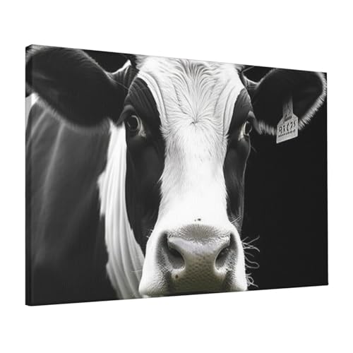 Impression sur toile décoration murale vache rigolote pour chambre