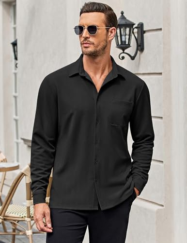 COOFANDY Mens Long Sleeve Button Down Shirts Wrinkle Free Untucked Shirts Casual Dress Shirt for Men2