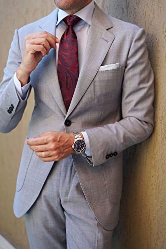 Image of HISDERN Ties for Men Paisley Floral Tie Handkerchief Classic Woven Business Formal Necktie and Pocket Square Set Wedding