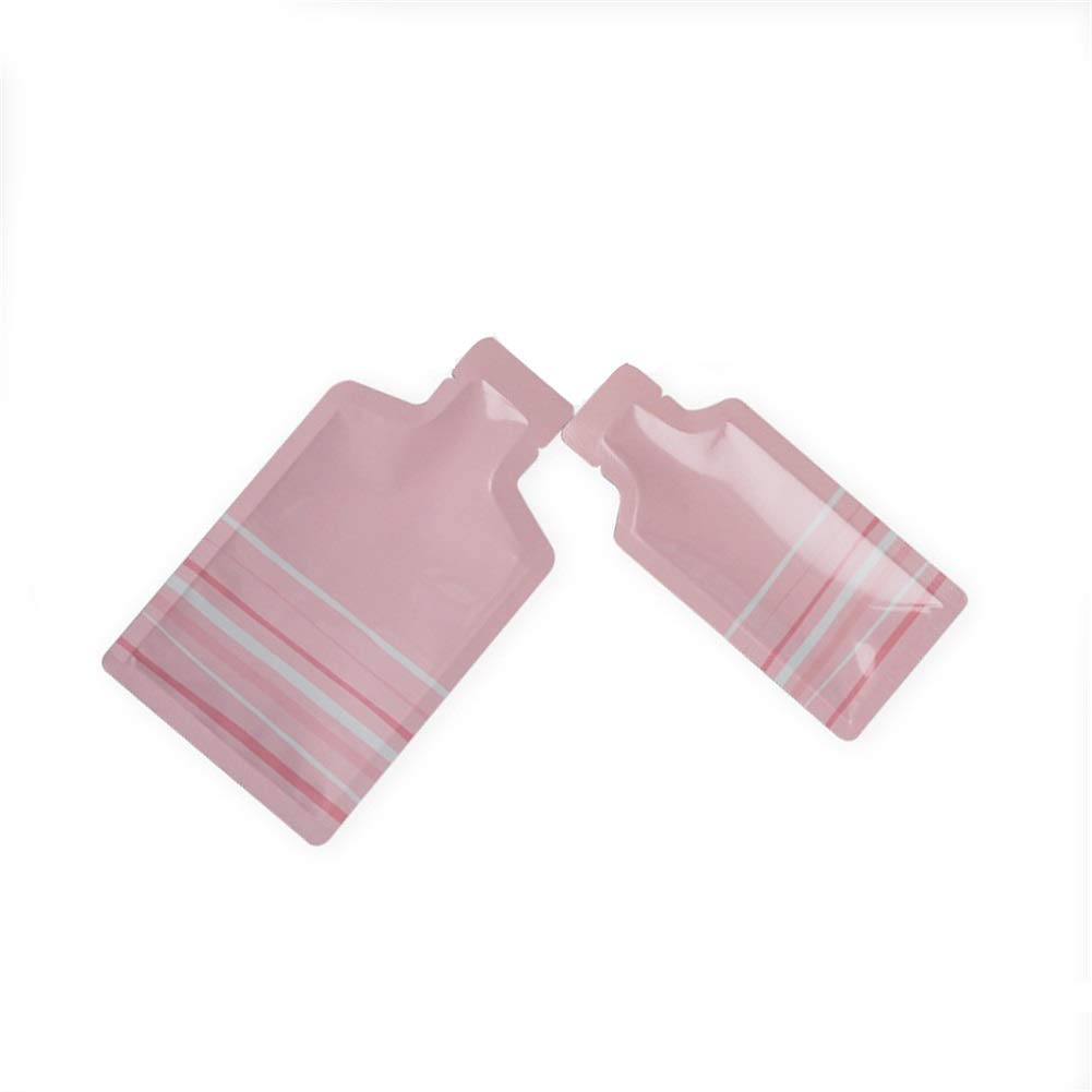 Bottle Shape Open Top Aluminum Foil Pouch Package Bag with Tear Notch Portable Cute Bottle Shape Food Preservation Smell Proof Packaging Pouches (Pink, 2.3×4.7in (6×12cm))