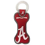 Pets First NCAA Alabama Crimson Tide Dental Dog TUG Toy with Squeaker. Tough PET Toy for Healthy Fun, Teething & Cleaning Pets Teeth & Gum