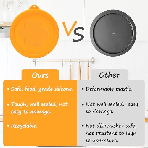 Image of LUVCOSY 1 Cup 2 Cup 4 Cup Round Silicone Replacement Lids for Pyrex 7202-PC, 7200-PC, 7201-PC Glass Bowls, 6 Pack, Microwave & Dishwasher & Freezer Safe (Container not Included)