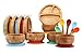 Maven Gifts: Avanchy Baby Feeding Gift Set – Bamboo Stay Put Suction Bowl with Spoon, Blue, and Bamboo Stay Put Suction 3-Section Plate with Spoon, Blue– Ages 6 Months and Up