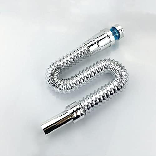 Desagüe flexible de acero inoxidable con bajante extensible para lavabos de baño 3