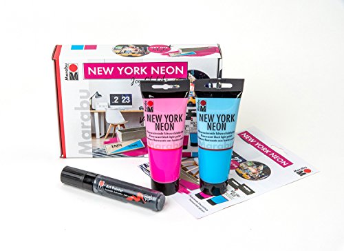 Marabu New York Neon Set Joy Of Life, Multicoloured, (334, 355, 073), Single Set, Art & Craft Kit for Home Upcycling, Painting - Image 4