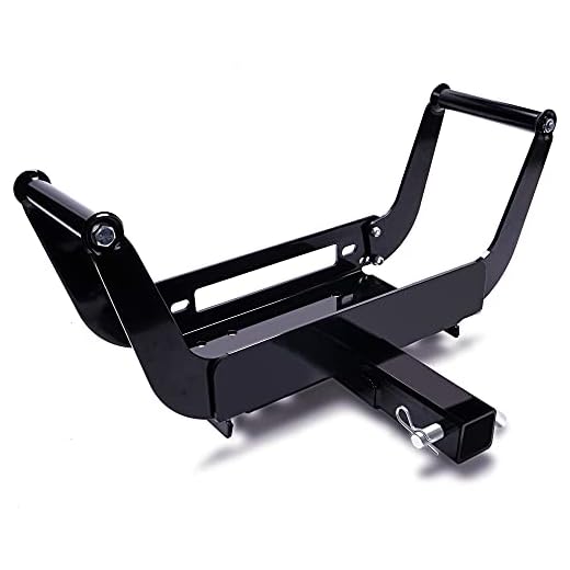 PLIOSAUR Winch Cradle Mount Winch Hitch Mount Receiver Winch Mount 10x 4 1/2 for Recovey Winch,Welds,Heavy Sturdy，Black