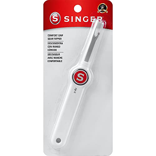 SINGER Comfort Grip Seam Ripper SGR Noción, Caucho, Rosa/Blanco, Cama Individual