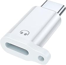 Verilux® Light-ning to C Earphone Converter with Lanyard Holes, Type C Male to Light-ning Female Aluminum Alloy Portable Audio Adapter for iPhone 16/15, Support Hands-Free Calling, Volume Control