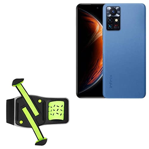 BoxWave Holster Compatible with Infinix Zero X Neo - FlexSport Armband, Adjustable Armband for Workout and Running - Stark Green