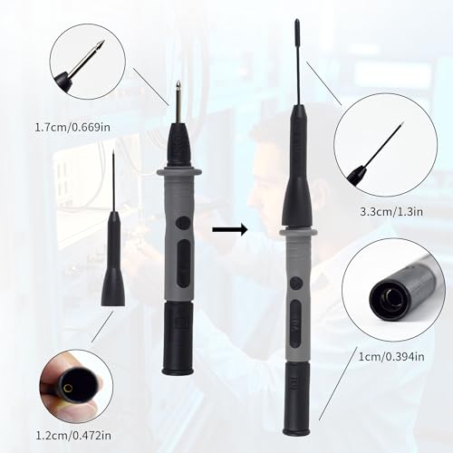 Image of ZIBOO KIT-12 Multimeter Test Leads Kit,with Alligator Clips Piercing Needle Non-destructive Test Probe,Flexibility Hook Clip,Slim-Reach Test Probe, for High Voltage Oscilloscope Differential Probe Kit