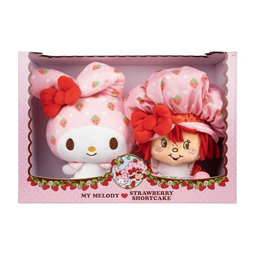 Hello Kitty and Friends - 8-Inch Strawberry Shortcake x My Melody Plush 2-Pack - Officially Licensed Sanrio Product from Jazwares - Ages 6+ - Image 3