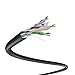 Dripstone1000ft CAT6 Outdoor/Direct Burial Bare Copper 23AWG 550Mhz CMX UV Resistant Waterproof LAN Wire Fluke Tested PE Jacket (Black)