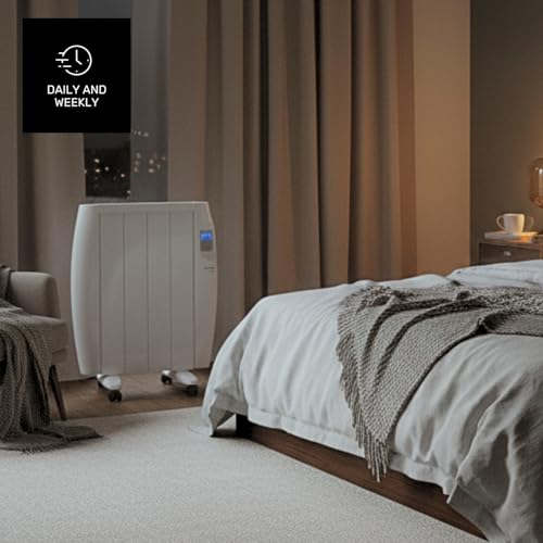 Taurus 600 - Emisor Térmico Digital. 600W. Tecnología seca. Sin fluidos. 4 elementos. Programación diaria-semanal. 2 modos. Temperatura ajustable. Incluye patas y soporte pared. Blanco - imagen 5