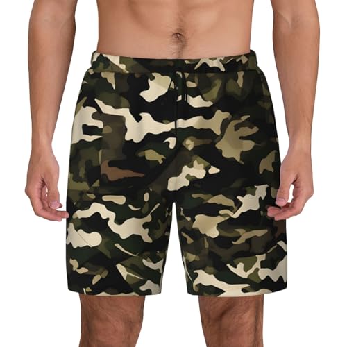 Camo Print Men Stylish Functionality Swim Trunks Breathable Beach Shorts Surfing Gym Fishing