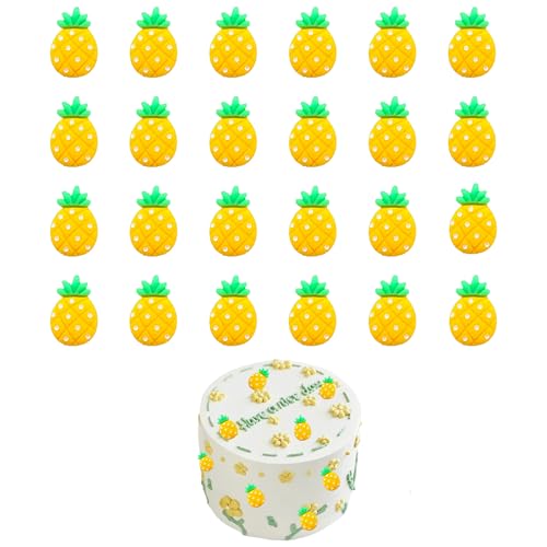 Image of 25 PCS Pineapple Cupcake Toppers Mini Pineapple Cupcake Picks Sweet Fruit Baby Shower Birthday Wedding Party Baby Shower Summer Garden Party Decoration Supplies (yellow)