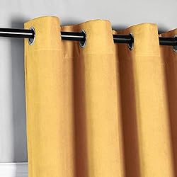 Tramas Cortinas Opacas PimpamTex - Pack 2 Cortinas de Ante para Dormitorio y Salón 140x260, Opacas, Aislantes Térmicas, Privacidad, Elegantes, Translúcidas y Modernas en Diversos Colores - (Mostaza, 140x260)