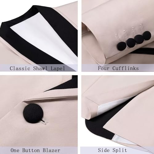 Men's Tuxedo Suit 3 Piece Slim Fit Suits for Men Business Formal Wedding Prom Shawl Lapel Blazer Jacket Vest Pants Set4