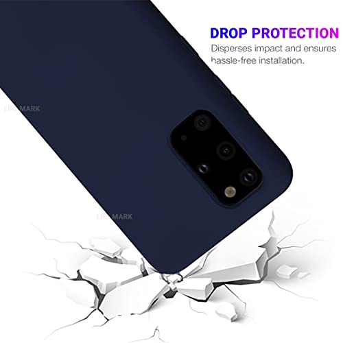 Image of LIRAMARK Liquid Silicone Soft Back Cover Case for Samsung Galaxy S20 Plus / S20 Plus 5G (Midnight Blue)