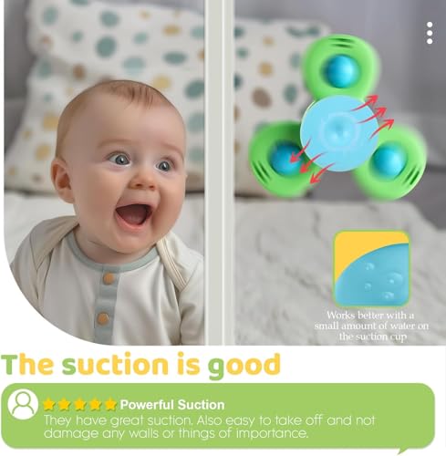 Image of Toy Imagine Insect-Themed Suction Spinner Toys for Babies & Toddlers - Fidget Toys for Kids 0 to 5 Years - Travel-Friendly Baby Toys (Insect-Themed-2)