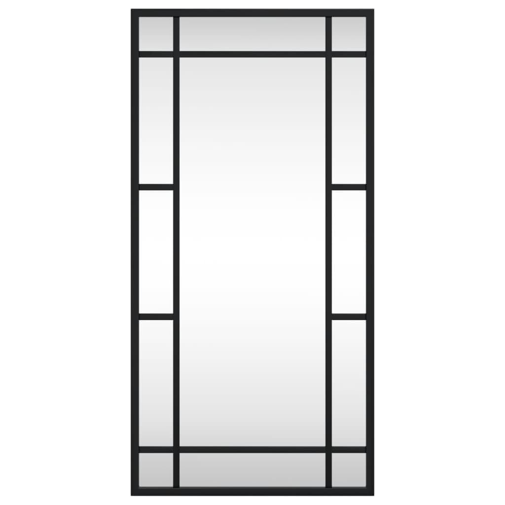 Wandspiegel Schwarz 30x60 cm Rechteckig mit Pulverbeschichtetem Eisenrahmen, Dekorationsspiegel für Flur Diele Schlafzimmer Badezimmer, vielseitiger Kosmetikspiegel für Styling und Rasur
