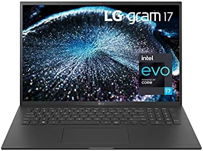 LG Gram 17Z90P Laptop 17" IPS Ultra-Lightweight, (2560 x 1600), Intel Evo 11th gen Core i7 , 16GB RAM, 2TB SSD, Upgradeable Windows 10 Home, Alexa Built-in, 2X USB-C, HDMI, USB-A - Black