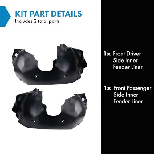 Image of TRQ Front Inner Fender Liner Set Compatible with 2014-2015 Chevrolet Camaro GM1248251 GM1249251
