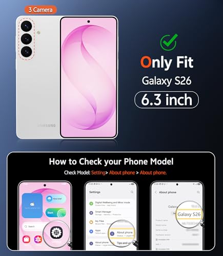 Image of FNTCASE for Samsung Galaxy S26 Case: Clear Anti Yellowing Magnetic Drop Protection Cell Phone Cover Compatible with Magsafe - Rugged Shockproof Protective Bumper Transparent Phonecase (Pink)