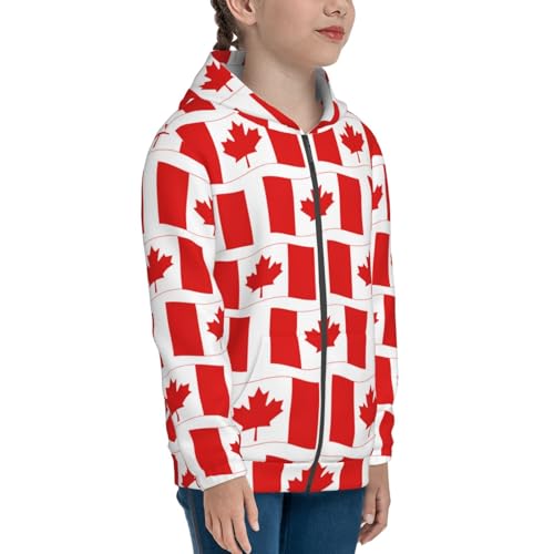 Canada Kid Hoodies Boys Zip Up Sweatshirts Girls Pullover with Pocket4