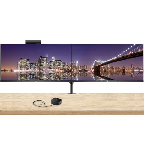 Image of HP Series 5 Pro 27-inch 527pm & 527pq 2K QHD 1440P Conferencing Monitor, 2-Pack - Webcam, Mic, Speaker, DisplayPort, USB Hub Bundled with Desk Mount Monitor Stand & USB-C Multiport G5 Dock