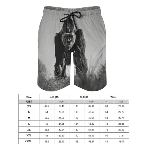 Mens Shorts Gorilla in The Grass Men Swim Trunks Quick-Dry Beach Shorts with Drawstring Pocket Bathing Suit2