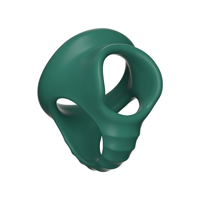 コックリング シリコン製 ペニスリング 男性用 3つのリング接続設計シリコンコックリング大人 の おもちゃアダルトグッズ 男性用 コックリング ペニス拘束器具 Y型リング 凹凸ありぺにすリング 装着し易い 日常着可 グリーン