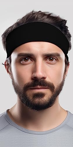 Image of Duwoni Sports Headbands for Men, Moisture Wicking Workout Headband, Sweatband Headbands for Running,Cycling,Football,Yoga,Tennis,Hiking,Hairband for Women and Men