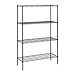 Honey Can Do 4-Tier Adjustable Shelving Unit with 350-lb Shelf Capacity, Black SHF-05225 Black