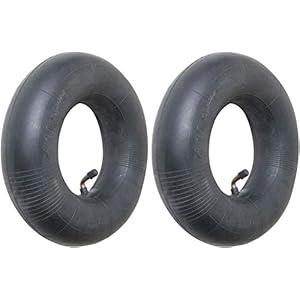 4.10/3.50-4 Premium Replacement Inner Tube (2 Pack) – Heavy Duty Angle Valve 4.10 x 3.5 – 4 Tube for 10″ Pneumatic Tires, Hand Trucks, Dolly, Lawn Mowers, Wheelbarrows, Generators, Utility Carts
