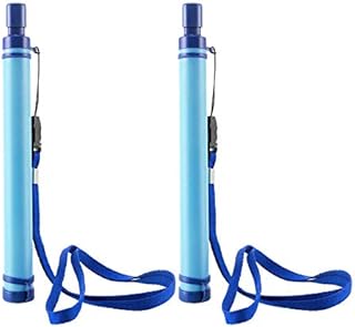 Auveach 2 Pack Portable Water Filter Straw Gear Suction Pipe Purifier Camping Hiking Emergency Life Survival Tool