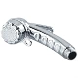 Micpointik Soffione Doccia 1/2 Pollici con Pulsante Start Stop per Campeggio Barca per Camper Doccia Cromata Doccetta Manuale Flusso Automatico Acqua Occhiello di Fissaggio 14,5 cm