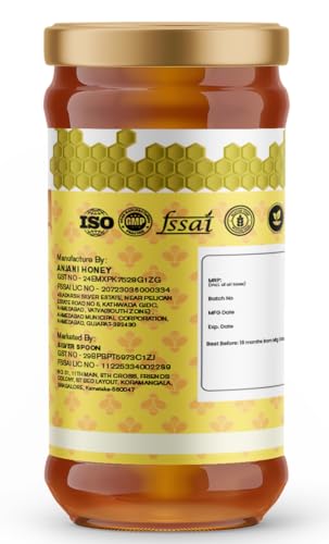 Image of Indu Foods Multi Flora Honey, 100% Virgin, Raw and Natural, Wildflower Blossoms, Rich in Antioxidants