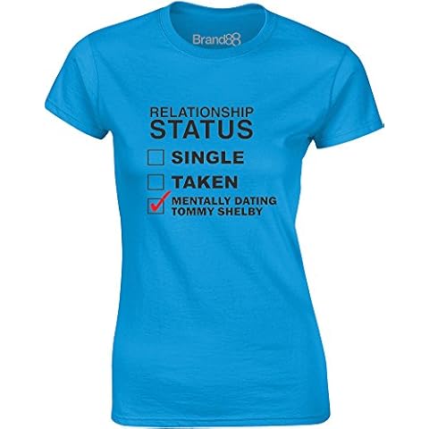 Mentally Dating Tommy Shelby, Ladies Printed T-Shirt - Sapphire/Black L = 10-12 Cover