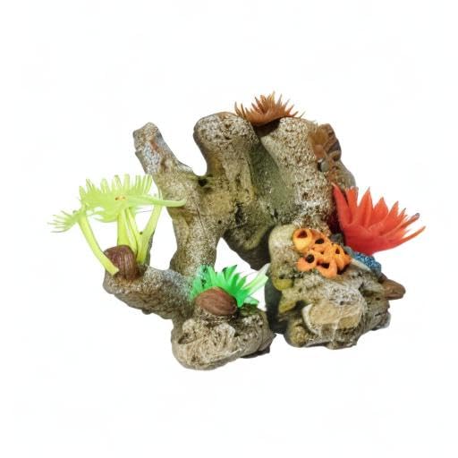 Foto 5 de 5 de Nobby - Adorno de Piedra de Coral con Plantas para Acuario (11 x 7 x 8,5 cm)
