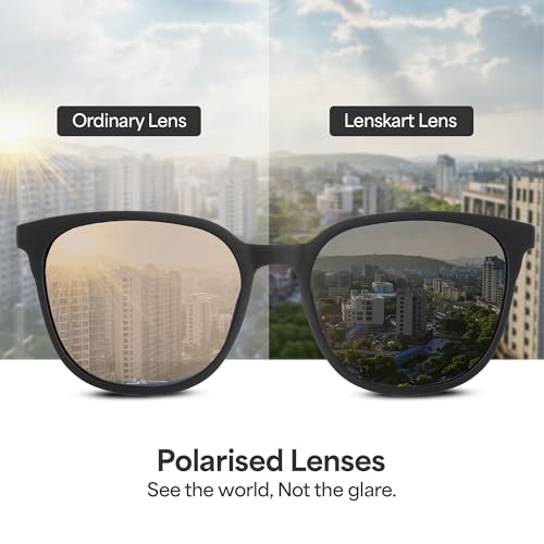 Image of Vincent Chase By Lenskart | Full Rim Square | Polarized Sunglasses Stylish |100% UV Protected | For Men & Women (Large, VC S18707)